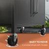 Outsunny 4 Burner Gas BBQ, Outdoor Grill, Portable Barbecue Trolley with Warming Rack, Side Shelves, Storage Cabinet, Thermometer, Carbon Steel, Black