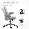Vinsetto Mesh Office Chair, Swivel Task Desk Chair with Lumbar Back Support, Flip-Up Arm, Adjustable Height for Home Office, Grey