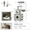 PawHut Cat Tower with Litter Box Enclosure, Cat Tree for Indoor Cats with Cat House, Scratching Post, Hammock, Grey