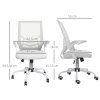 Vinsetto Mesh Office Chair with Flip-up Armrest, Swivel Computer Chair with Lumbar Support, Adjustable Height, Tilt Function for Home/Office, White