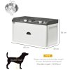 PawHut Stainless Steel Raised Dog Bowls, Double Dog Food and Water Bowl w/ 21L Storage Drawer, for Large Dogs - White
