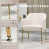 HOMCOM Accent Chair, Living Room Armchair, Vanity Chair with Gold Plating Metal Legs and Soft Padded Seat for Bedroom and Cafe, Cream