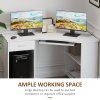 HOMCOM L-Shaped Corner Computer Desk w/ 2 Shelves Wide Worktop Keyboard Tray Drawer & CPU Stand Home Office Study Bedroom Furniture