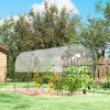 Outsunny Tunnel Tomato Greenhouse with 4 Hoops and Top Tap, Pointed Bottom and Guy Ropes, 400 x 123 x 171 cm, Clear