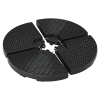 Outsunny 4PCs Parasol Bases, Patio Umbrella Weights for Parasol, Wicker Effect HDPE Water and Sand Filled Garden Umbrella Base with Built-in Handles, Black