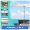 Outsunny 4.6m Large Garden Parasol Double-Sided Sun Umbrella Patio Market Canopy Shade Outdoor Beige- NO BASE