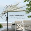 Outsunny 3(m) Cantilever Parasol with Cross Base, Banana Parasol with Crank Handle, Tilt and 8 Ribs, Round Hanging Patio Umbrella for Outdoor Pool, Garden, Balcony, Cream