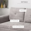 HOMCOM 3 Seater Sofa Bed, L Shaped Pull Out Sofa Bed with Storage, Convertible Click Clack Settee Sectional Sleeper Futon for Living Room, Office, Grey