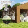 Outsunny 6m x 4m Marquee Party Tent, Heavy Duty Wedding Canopy with Sidewalls, Doors, Windows, Galvanised Garden Gazebo for Parties Events, Yellow