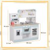 AIYAPLAY Toy Kitchen, Pretend Role Play Kitchen with Hob, Sound, Light, Coffee Machine, Ice Maker, Microwave, Oven, Storage Space, for Boys and Girls, Ages 3_ Years