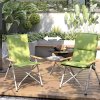 Outsunny Portable Camping Chair for Adults, High Back Folding Chair with Padded Seat and Carry Bag, Outdoor Recliner for Hiking, Fishing, Beach and Picnic, Green