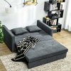 HOMCOM 2 Seater Sofa Bed, Convertible Bed Settee, Modern Cotton Loveseat Sofa Couch with 2 Cushions, Hidden Storage for Living Room, Guest Room, Dark Grey