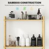 HOMCOM Bamboo Over Toilet Storage Unit with 3 Slatted Shelves, 3-Tier Freestanding Bathroom Shelf, Bathroom Space Saver, Natural Wood Finish