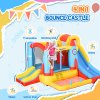 Outsunny Bouncy Castle Inflatable Bouncy Castles for Children Bounce House 3 in 1 w/ Trampoline Slide Water Pool with Blower for Kids Age 3-8 Rocket Design 3.3 x 2.65 x 1.85m