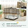 PawHut Dog Crate, Folding Metal Dog Cage with Two Doors, Tray, Soft Cushion, for Extra Small Dogs, 60 x 40 x 50 cm, Black