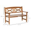 Outsunny 2-Seater Chair, Wooden Garden Bench, Outdoor Patio Loveseat for Porch, Natural