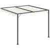 Outsunny 3 x 3(m) Outdoor Lean To Pergola Retractable Canopy Wall Mounted Gazebo Patio Shelter Sun Shade, Cream White