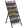 Outsunny Vertical Raised Garden Bed with 5 Removable Tray, Indoor Outdoor Elevated Plant Stand Grow Container for Vegetable Flowers Herbs, Charcoal Grey