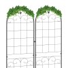 Outsunny Set of 2 Garden Trellis, Metal Trellis for Climbing Plants Support Frames, 50 x 180cm, Floral Design