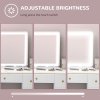 HOMCOM Vanity Mirror with Lights, Large Lighted Makeup Mirror with 3 Colour Lighting Modes, 10X Magnifying, USB Charging Port, Touch Screen, Tabletop or Wall Mounted Design for Bedroom, White