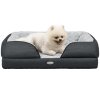 PawHut Dog Sofa Bed Pet Bed Dog Mattress with Removable Washable Cover, Anti-Slip Bottom, for Small Sized Dogs, 70L x 50W x 18Hcm - Charcoal Grey