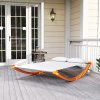 Outsunny Garden Day Rocking Bed Sun Lounger Patio Furniture Hammock With Pillows Wood