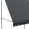 Outsunny 2 x 1.2m Free Standing Retractable Awning, Non-Screw Patio Sun Shade Shelter with Support Pole Stand and UV Resistant Fabric, for Window, Door, Porch, Deck, Dark Grey
