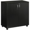Vinsetto Filing Cabinet with Locking Doors & Shelves, 2-Tier Lockable Storage Cabinet with 2 Keys for Home Office, 80W x 40D x 80H cm, Black