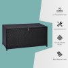 Outsunny 284 L Rattan Garden Storage Box, Outdoor Garden Storage Box with Gas Lift and Lockable Lid, Outdoor Wicker Rattan Chest Container for Garden Tools, 118 x 54 x 59 cm, Dark Brown