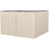 Outsunny 4 Pack Replacement Gazebo Curtains Privacy Panel for Most 3 x 3m Gazebo Canopy Pavillion Outdoor Shelter Sidewalls Accessories Beige