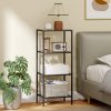 HOMCOM 4-Tier Shelving Unit, Modern Glass Shelf, Bookshelf, Storage Rack for Living Room, Home Office, Bedroom, Bathroom, 40 x 30 x 97 cm, Black