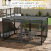 Outsunny 3 x 4 m Pergola with Retractable Roof Canopy and Netting Sidewalls, Aluminium Frame Garden Gazebo Outdoor Sun Shade Shelter for Grill, Patio, Deck, Dark Grey