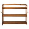 HOMCOM 3-Tier Shoe Rack, Acacia Wooden Shoe Storage Organiser with 2 Hangers, Holds up to 12 Pairs, for Entryway, Living Room, 74 x 26 x 62 cm, Teak
