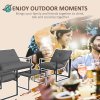 Outsunny 4 Piece Garden Sofa Set, 2 Single Armchair, Loveseat and Coffee Table Set with Steel Frame, Outdoor Furniture with Thick Cushions, Grey