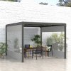 Outsunny 2 Pack Pergola Gazebo Side Panels with Large Window, for 3(m) Long Garden Pergola, 3x2m Gazebo Side Curtains Replacement, Grey