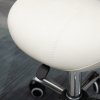 HOMCOM Cosmetic Stool 360?? Rotate Height Adjustable Salon Massage Spa Chair Hydraulic Rolling Faux Leather Saddle Stool Mobility, Cream