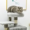 PawHut 132cm Cat Tree for Large Cats, Cat Activity Centre with Scratching Posts, Hammock, Cat House, Bed, Perches, Ladder, for Indoor Use - Grey
