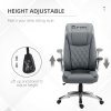 Vinsetto Executive Office Chair with Arms, PU Leather Ergonomic Office Chair with Tilt Function and Adjustable Height, Swivel Rolling for Home Office Working, Dark Grey