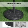 Outsunny 13kg Garden Parasol Base, Round HDPE Concrete Patio Umbrella Stand for 35mm / 38mm / 48mm Pole, Outdoor Sun Shade Parasol Weight Holder, Black