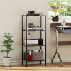 HOMCOM 4-Tier Shelving Unit, Modern Glass Shelf, Bookshelf, Storage Rack for Living Room, Home Office, Bedroom, Bathroom, 40 x 30 x 97 cm, Black