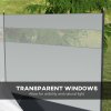 Outsunny Camping Windbreak, 4 Pole Windbreaker Blocker with Clear Windows, Carry Bag and Steel Poles, for Beach Caravan Campervan, 440 x 140cm, Grey