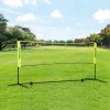 SPORTNOW 3(m) Badminton Net, Foldable Height Adjustable Outdoor Sports Net with Carry Bag, for Tennis, Badminton, Pickleball, Volleyball, Black and Yellow