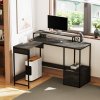 HOMCOM L Shaped Desk, Computer Desk with Liftable Desktop, Industrial Corner Desk with Drawer for A4/Letter Size, Home Office Desk with Monitor Stand for Home Office
