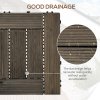 Outsunny 27 Pcs Wooden Interlocking Decking Tiles, 30 x 30 cm Outdoor Flooring Tiles, 2.5m² per Pack, for Patio, Balcony, Terrace, Hot Tub, Charcoal Grey