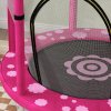 AIYAPLAY 4.6ft Kids Trampoline with Safety Enclosure Net, Recreational Toddler Trampoline for Indoor Outdoor Use, Ages 3-6 Years, Sun Pattern