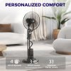 HOMCOM Pedestal Fan with Water Mist Spray, Spray Misting Fan with 70° Oscillation, Tilt Head, 4 Speeds, 3 Modes, Adjustable Mist, 3.2L Water Tank, for Home, 120 cm