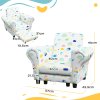 AIYAPLAY Kids Armchair with Stool, 2 Piece Kids Sofa Set with Cloud Design, Wooden Frame, Upholstered Kids Chair for Bedroom, Playroom, Kid Room, for 1.5-3 Years Old, White