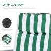 Outsunny Reclining Garden Chair Set of 2, 5-Level Adjustable Zero Gravity Chairs with Cushions, Folding Sun Lounger Garden Recliner Chairs with Armrests for Outdoor, Patio, Green Stripe