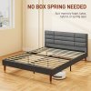 HOMCOM 5ft King Bed Frame with Underbed Storage, Upholstered Platform Bed Frame with Tufted Headboard and Wood Slat Support, No Box Spring Needed, Easy Assembly, Grey