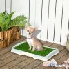 PawHut Dog Toilet, Puppy Training Pad Indoor, Portable Puppy Pad with Artificial Grass, Grid Panel, Tray, 46.5 x 34cm